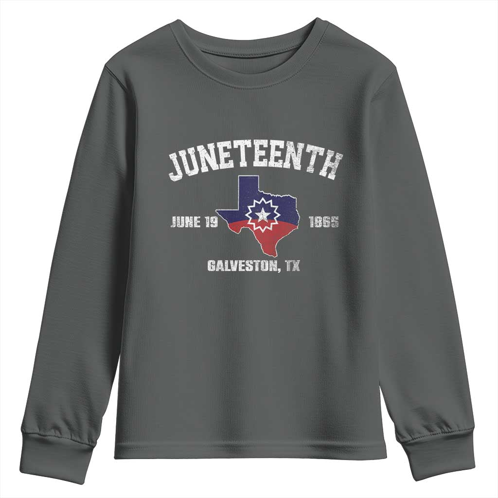 Juneteenth Galveston Texas Youth Sweatshirt Juneteenth Flag African American History