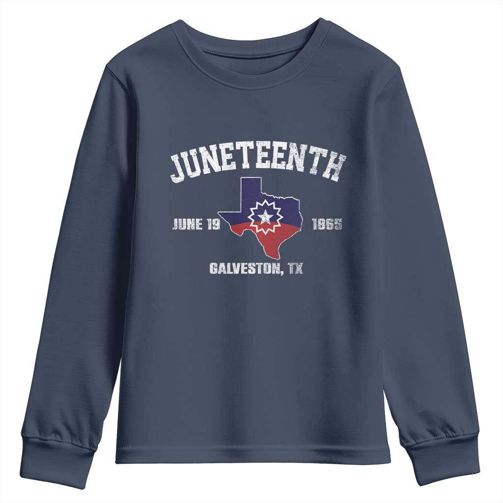 Juneteenth Galveston Texas Youth Sweatshirt Juneteenth Flag African American History