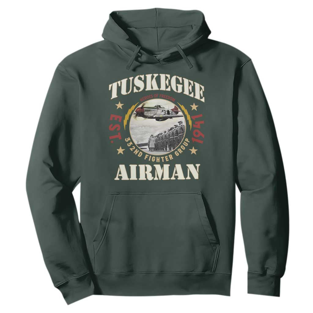 Tuskegee Airman Hoodie Heroes Of Freedom 332ND Fighter Group Est 1941