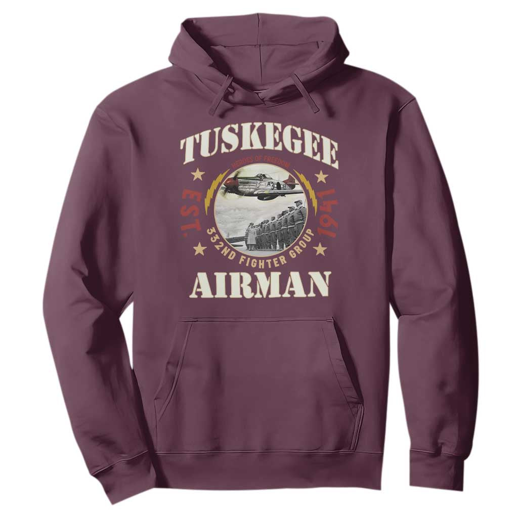 Tuskegee Airman Hoodie Heroes Of Freedom 332ND Fighter Group Est 1941