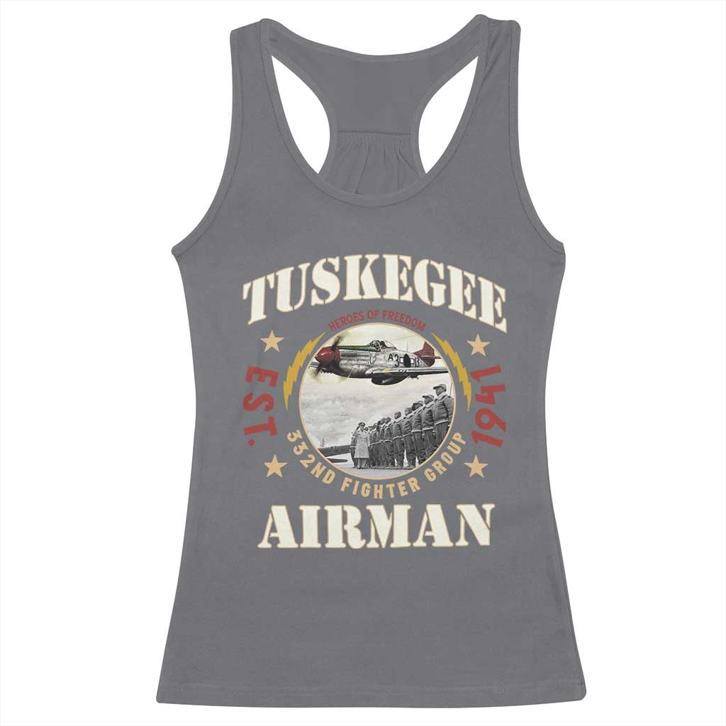 Tuskegee Airman Racerback Tank Top Heroes Of Freedom 332ND Fighter Group Est 1941