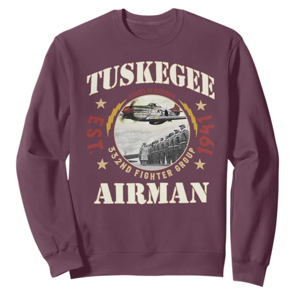 Tuskegee Airman Sweatshirt Heroes Of Freedom 332ND Fighter Group Est 1941