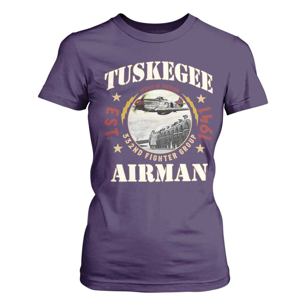 Tuskegee Airman T Shirt For Women Heroes Of Freedom 332ND Fighter Group Est 1941