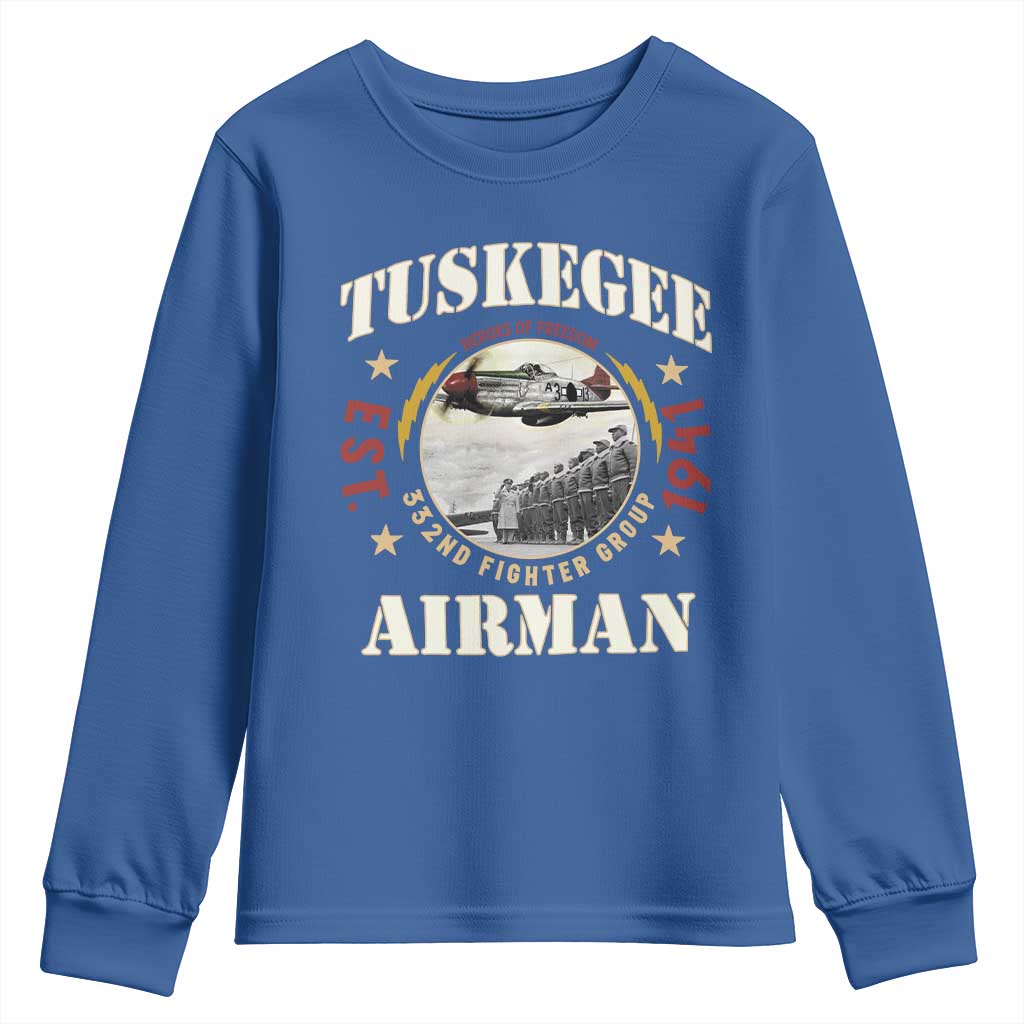 Tuskegee Airman Youth Sweatshirt Heroes Of Freedom 332ND Fighter Group Est 1941
