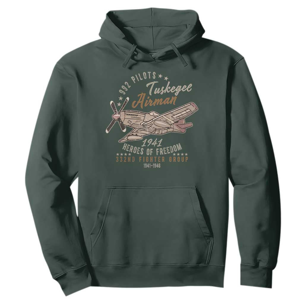 Tuskegee Airman Hoodie Heroes Of Freedom 332ND Fighter Group Est 1941 Vintage Fighter