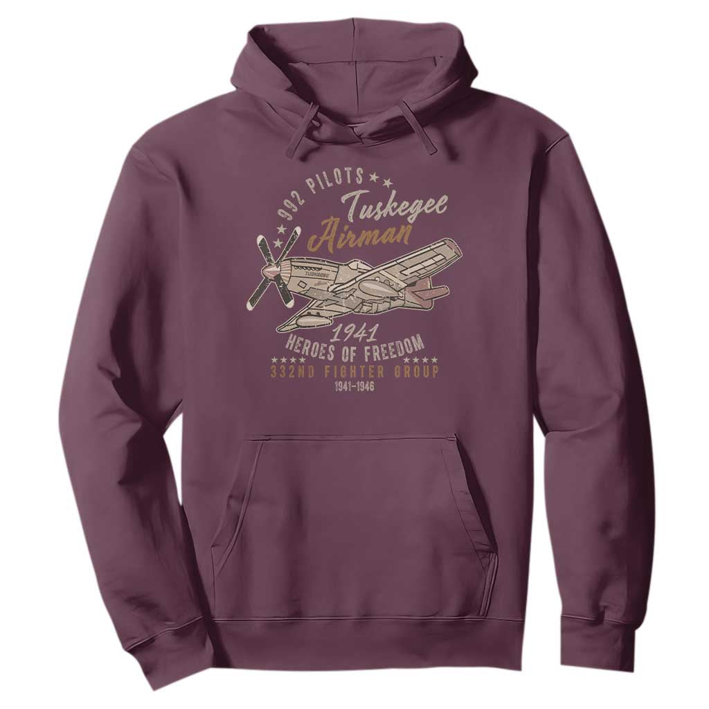 Tuskegee Airman Hoodie Heroes Of Freedom 332ND Fighter Group Est 1941 Vintage Fighter