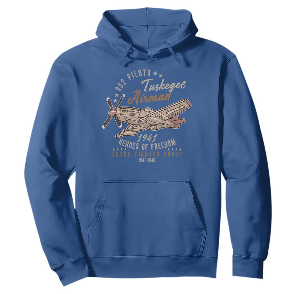 Tuskegee Airman Hoodie Heroes Of Freedom 332ND Fighter Group Est 1941 Vintage Fighter