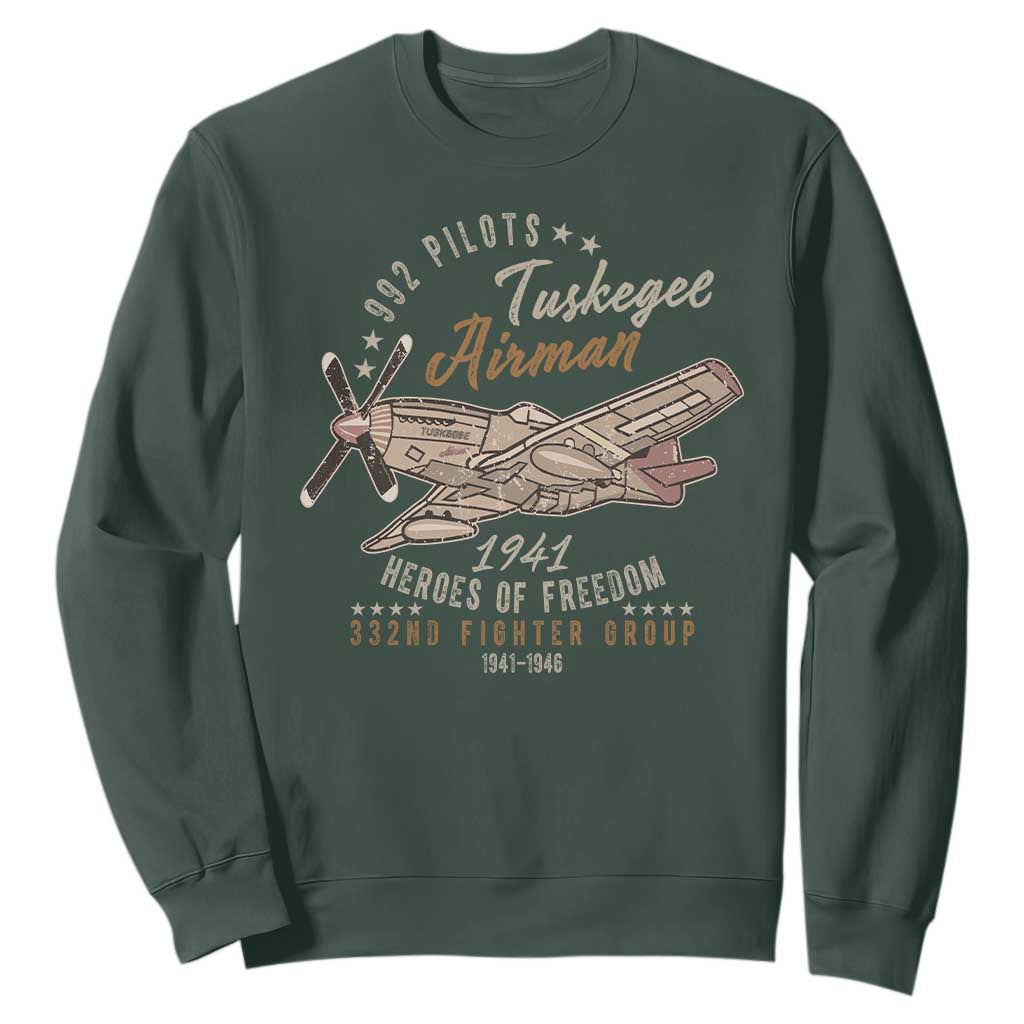 Tuskegee Airman Sweatshirt Heroes Of Freedom 332ND Fighter Group Est 1941 Vintage Fighter