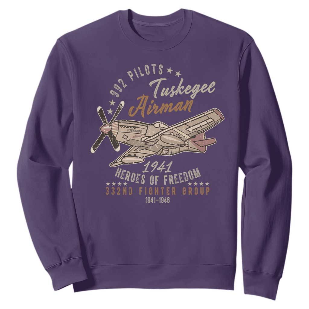 Tuskegee Airman Sweatshirt Heroes Of Freedom 332ND Fighter Group Est 1941 Vintage Fighter