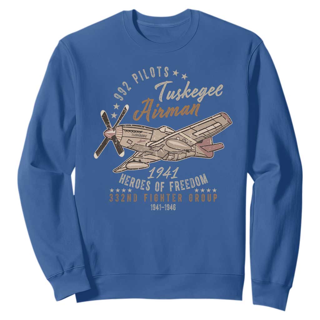 Tuskegee Airman Sweatshirt Heroes Of Freedom 332ND Fighter Group Est 1941 Vintage Fighter