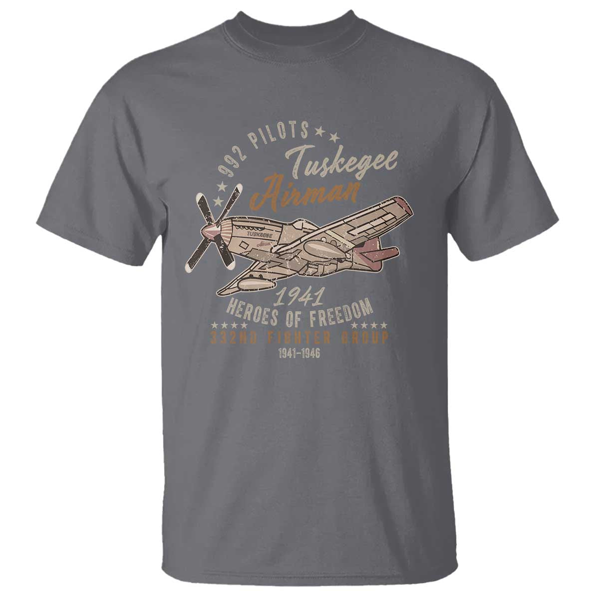 Tuskegee Airman T Shirt Heroes Of Freedom 332ND Fighter Group Est 1941 Vintage Fighter