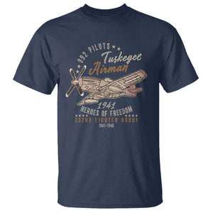 Tuskegee Airman T Shirt Heroes Of Freedom 332ND Fighter Group Est 1941 Vintage Fighter