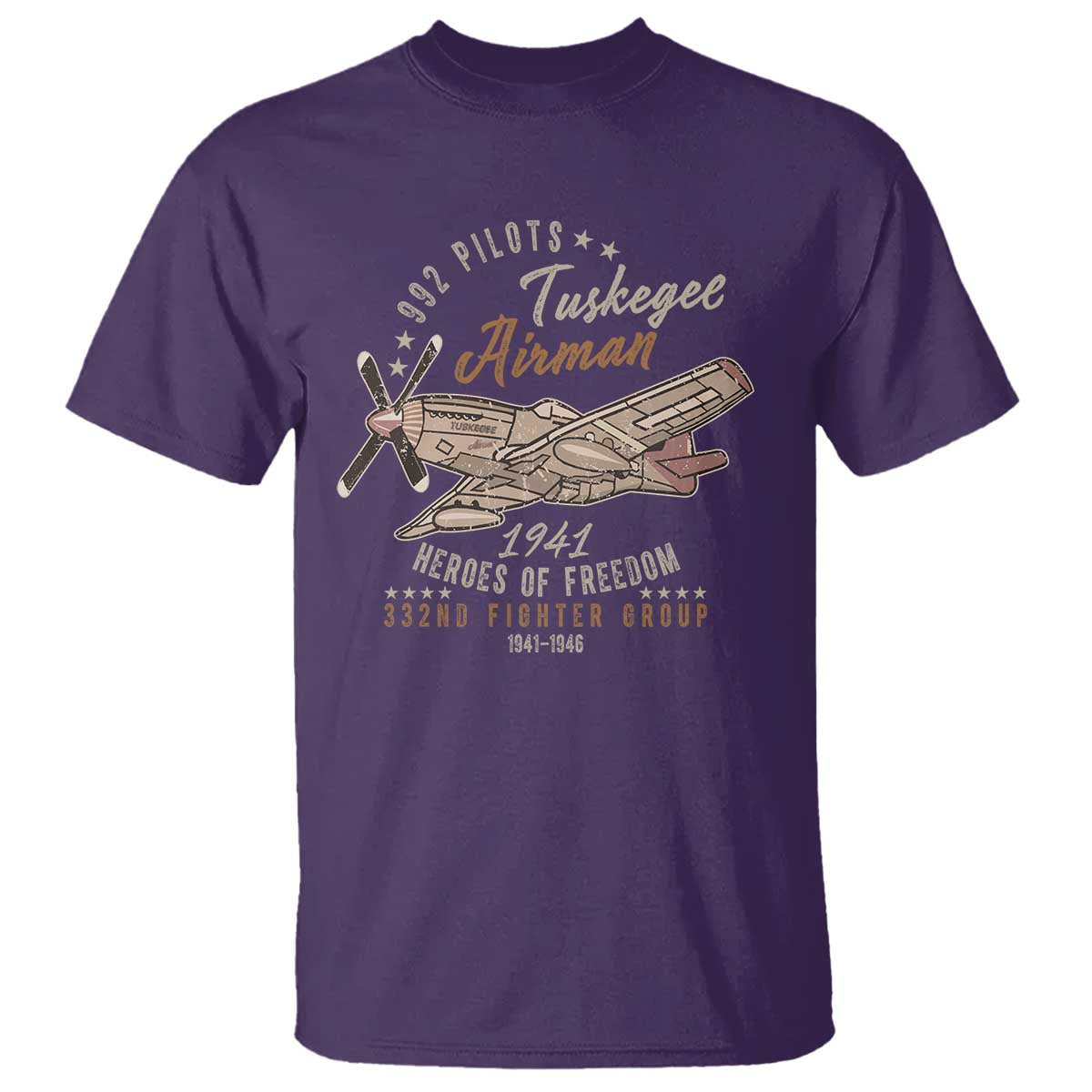 Tuskegee Airman T Shirt Heroes Of Freedom 332ND Fighter Group Est 1941 Vintage Fighter