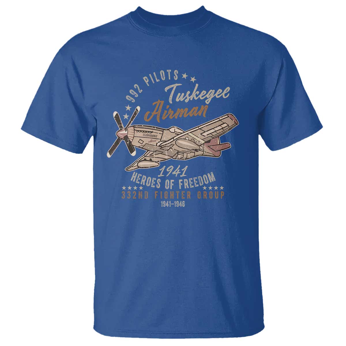 Tuskegee Airman T Shirt Heroes Of Freedom 332ND Fighter Group Est 1941 Vintage Fighter