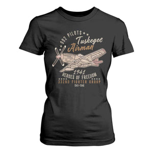 Tuskegee Airman T Shirt For Women Heroes Of Freedom 332ND Fighter Group Est 1941 Vintage Fighter