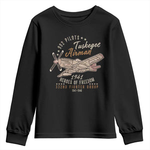 Tuskegee Airman Youth Sweatshirt Heroes Of Freedom 332ND Fighter Group Est 1941 Vintage Fighter