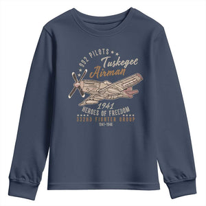 Tuskegee Airman Youth Sweatshirt Heroes Of Freedom 332ND Fighter Group Est 1941 Vintage Fighter