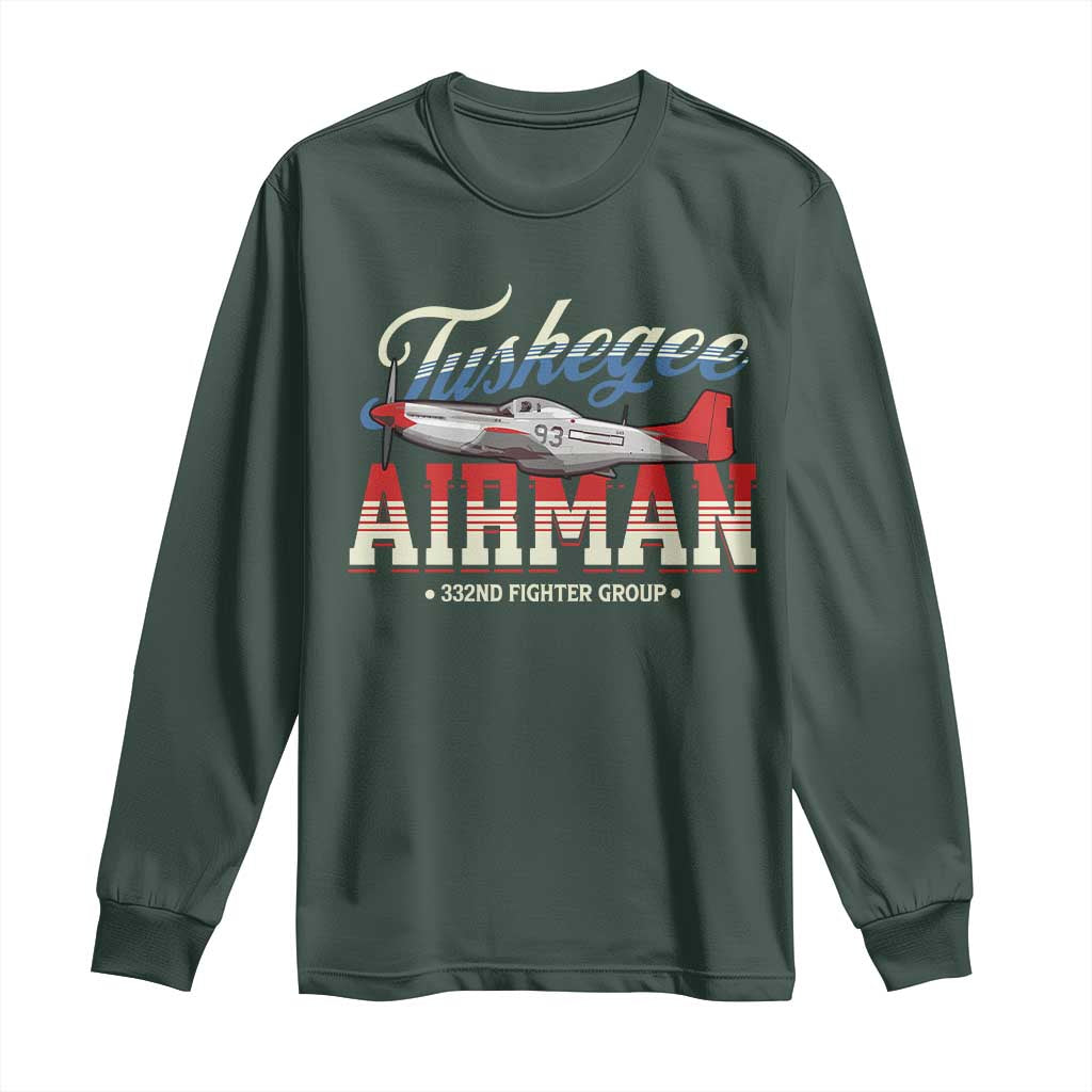 Tuskegee Airman Long Sleeve Shirt 332ND Fighter Group Airplane Black History Month