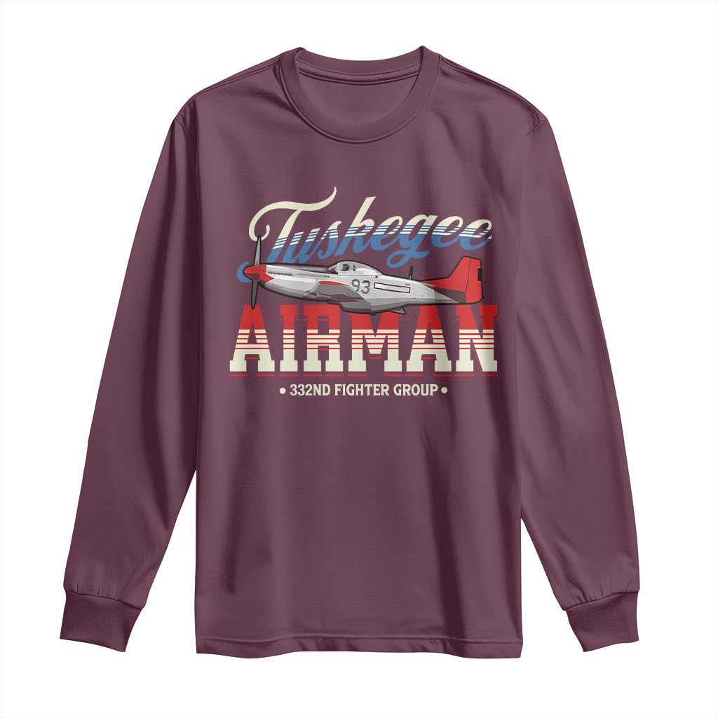 Tuskegee Airman Long Sleeve Shirt 332ND Fighter Group Airplane Black History Month
