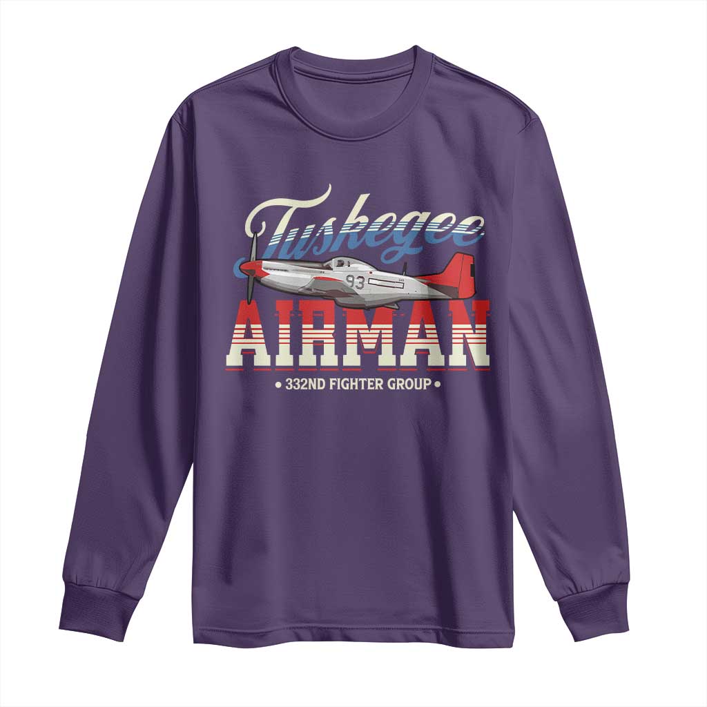 Tuskegee Airman Long Sleeve Shirt 332ND Fighter Group Airplane Black History Month