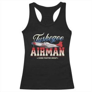 Tuskegee Airman Racerback Tank Top 332ND Fighter Group Airplane Black History Month