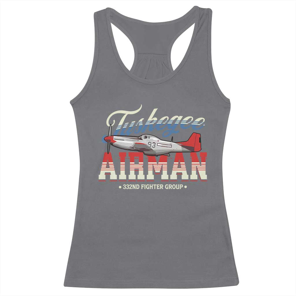 Tuskegee Airman Racerback Tank Top 332ND Fighter Group Airplane Black History Month