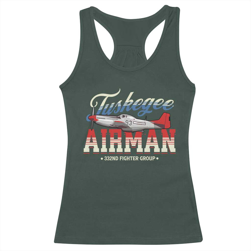 Tuskegee Airman Racerback Tank Top 332ND Fighter Group Airplane Black History Month