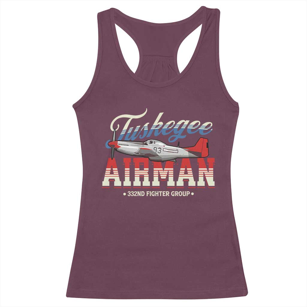 Tuskegee Airman Racerback Tank Top 332ND Fighter Group Airplane Black History Month