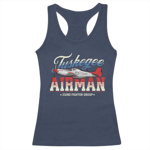 Tuskegee Airman Racerback Tank Top 332ND Fighter Group Airplane Black History Month