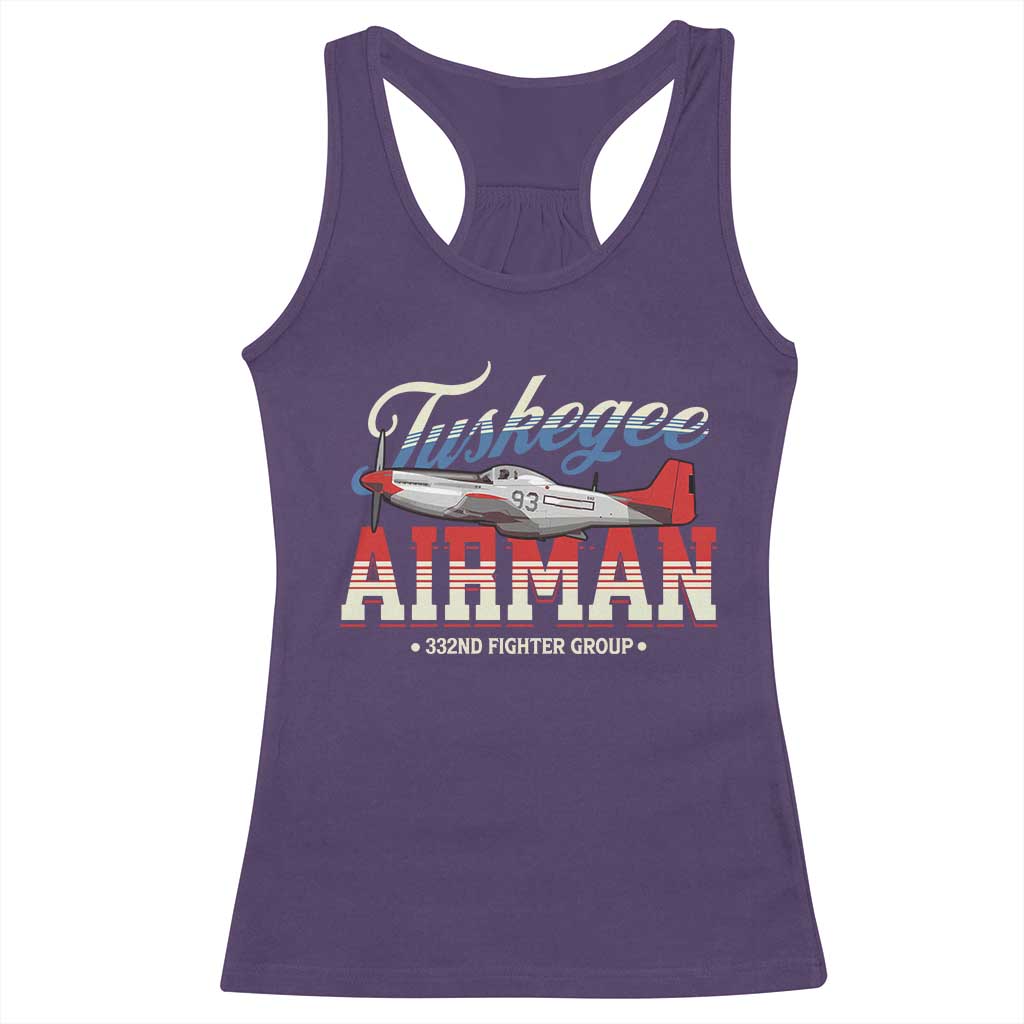 Tuskegee Airman Racerback Tank Top 332ND Fighter Group Airplane Black History Month