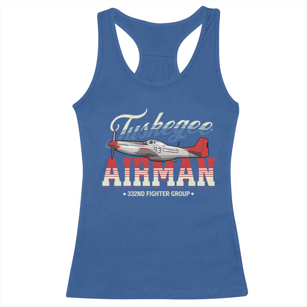 Tuskegee Airman Racerback Tank Top 332ND Fighter Group Airplane Black History Month