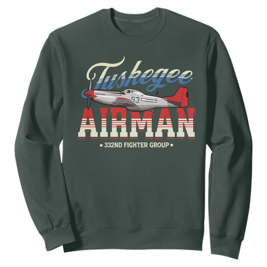 Tuskegee Airman Sweatshirt 332ND Fighter Group Airplane Black History Month