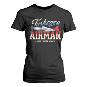 Tuskegee Airman T Shirt For Women 332ND Fighter Group Airplane Black History Month