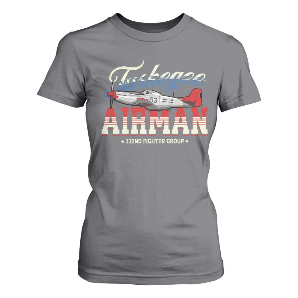 Tuskegee Airman T Shirt For Women 332ND Fighter Group Airplane Black History Month