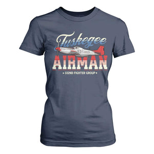 Tuskegee Airman T Shirt For Women 332ND Fighter Group Airplane Black History Month