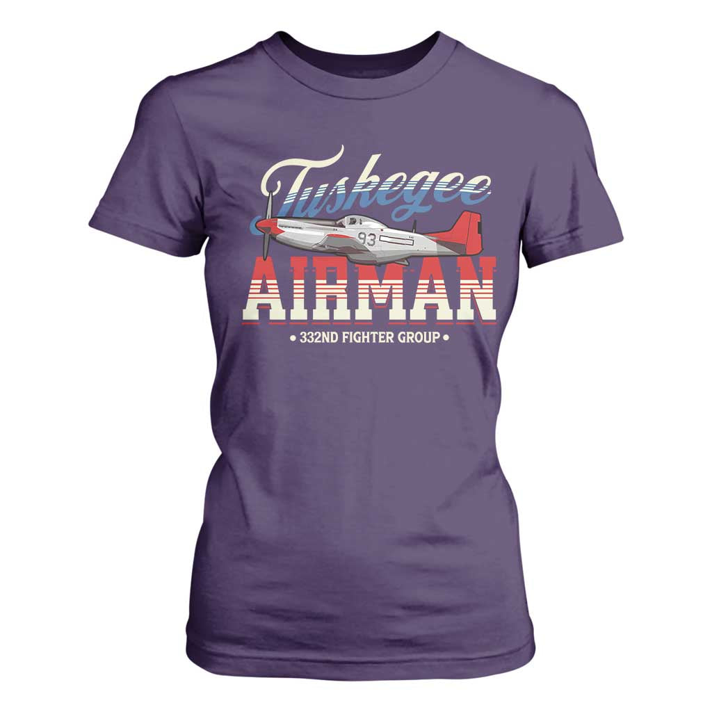 Tuskegee Airman T Shirt For Women 332ND Fighter Group Airplane Black History Month