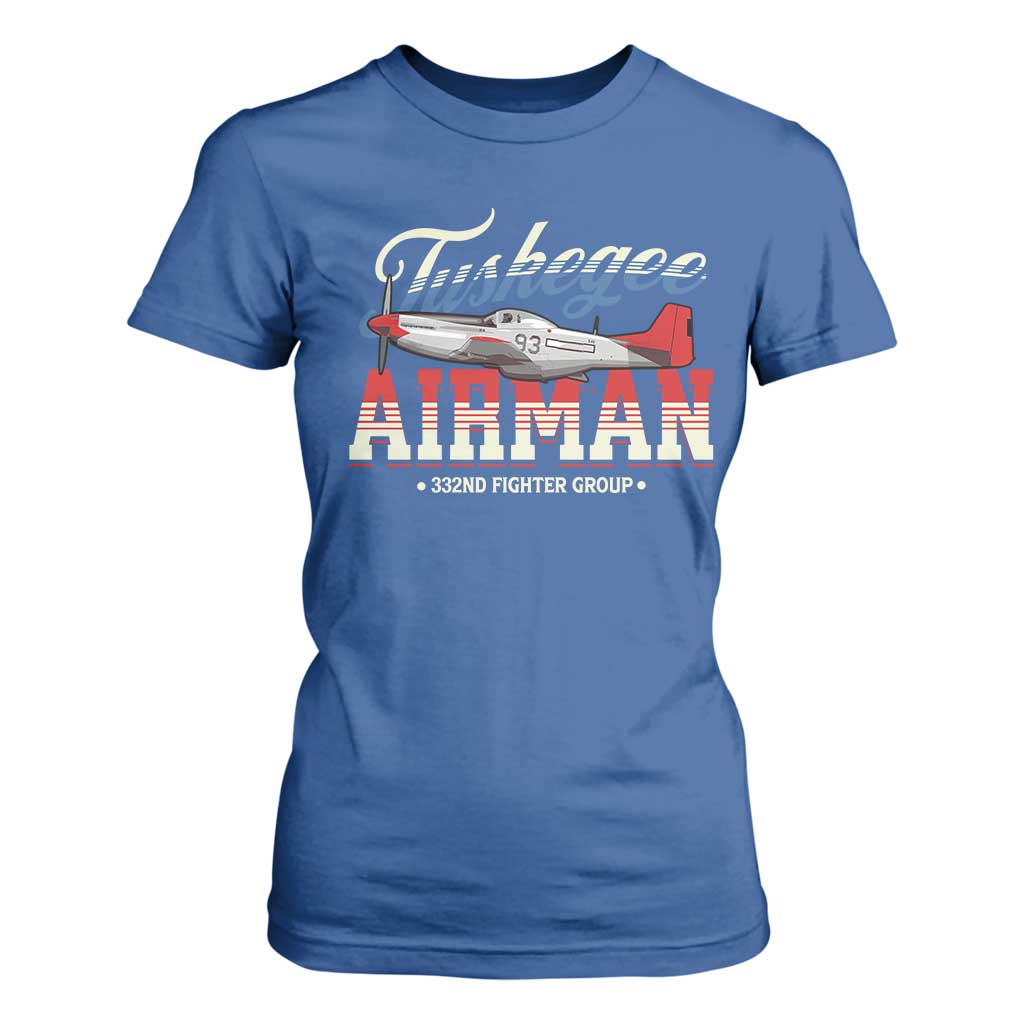 Tuskegee Airman T Shirt For Women 332ND Fighter Group Airplane Black History Month