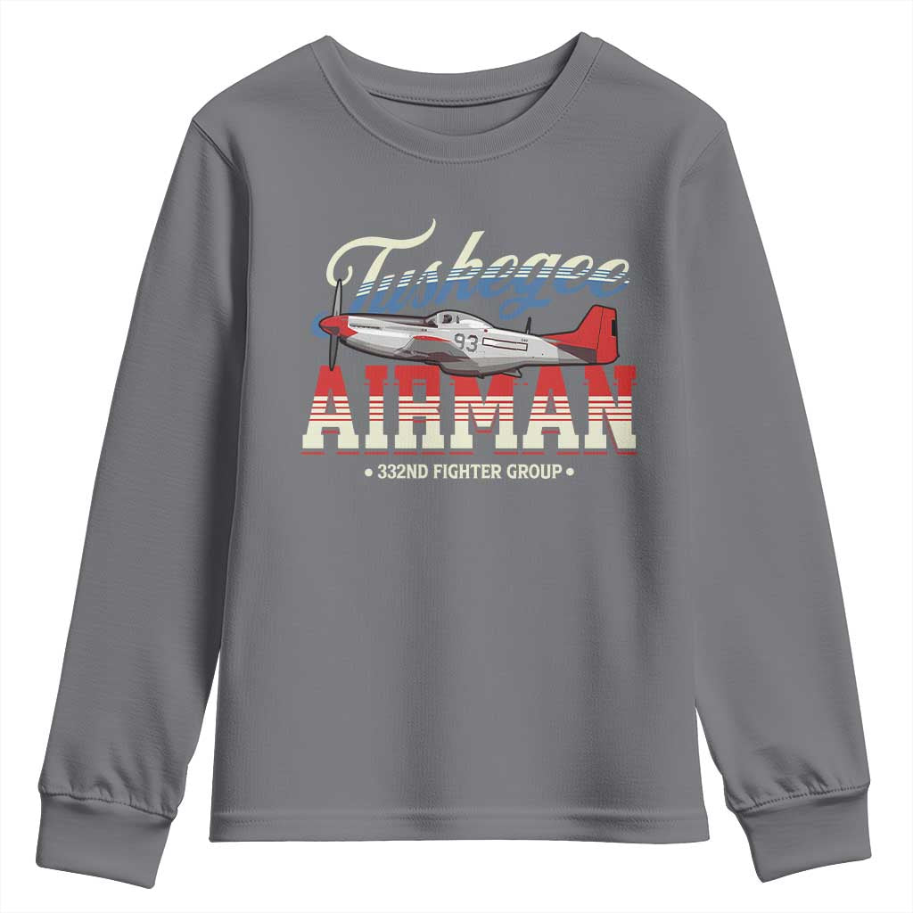 Tuskegee Airman Youth Sweatshirt 332ND Fighter Group Airplane Black History Month