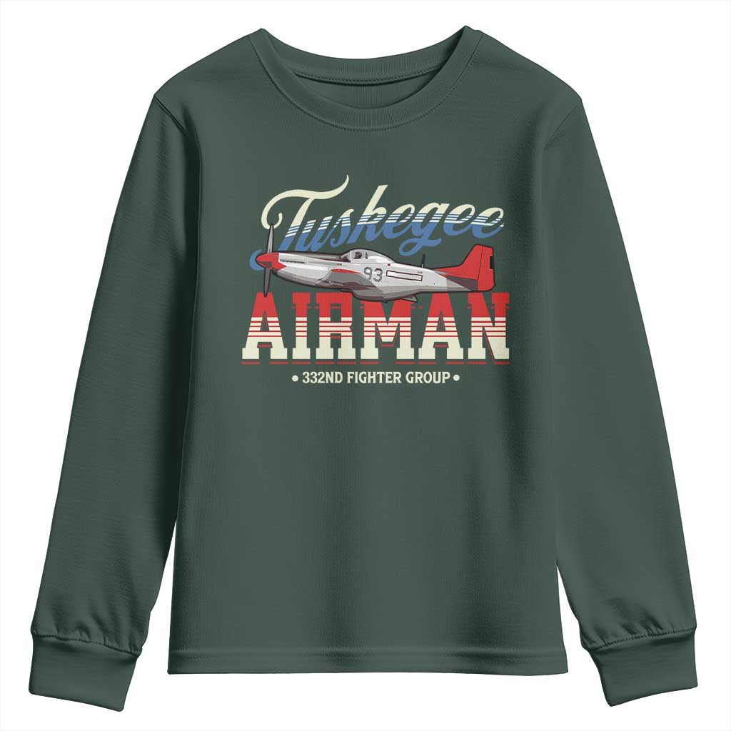 Tuskegee Airman Youth Sweatshirt 332ND Fighter Group Airplane Black History Month