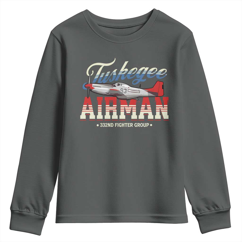Tuskegee Airman Youth Sweatshirt 332ND Fighter Group Airplane Black History Month