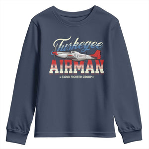 Tuskegee Airman Youth Sweatshirt 332ND Fighter Group Airplane Black History Month