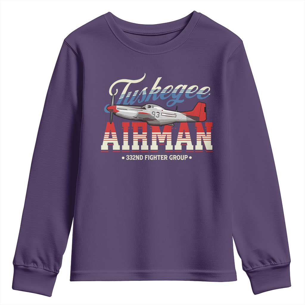 Tuskegee Airman Youth Sweatshirt 332ND Fighter Group Airplane Black History Month