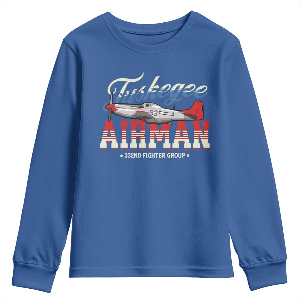 Tuskegee Airman Youth Sweatshirt 332ND Fighter Group Airplane Black History Month