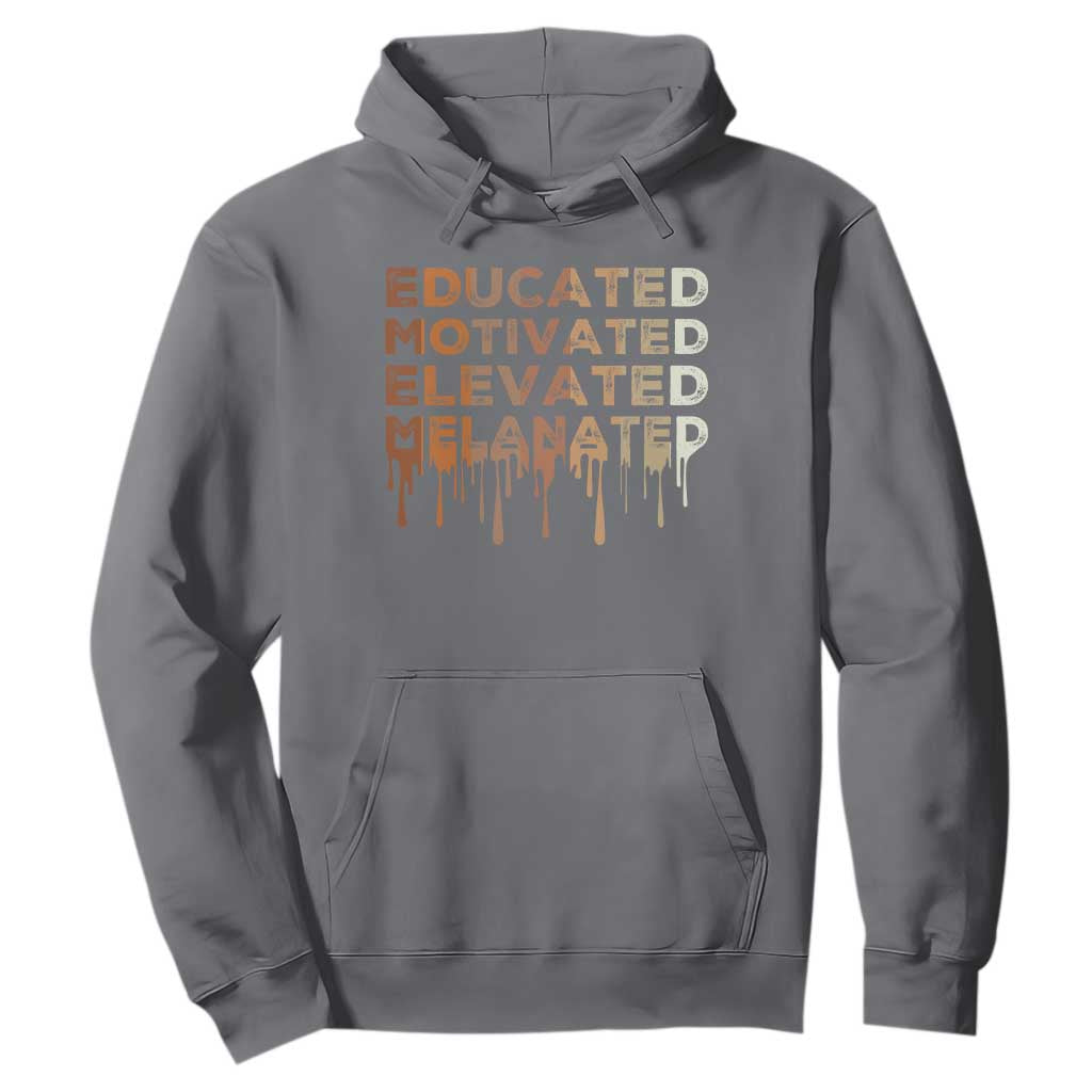 Educated Motivated Elevated Melanated Hoodie Black Pride Melanin African American Month