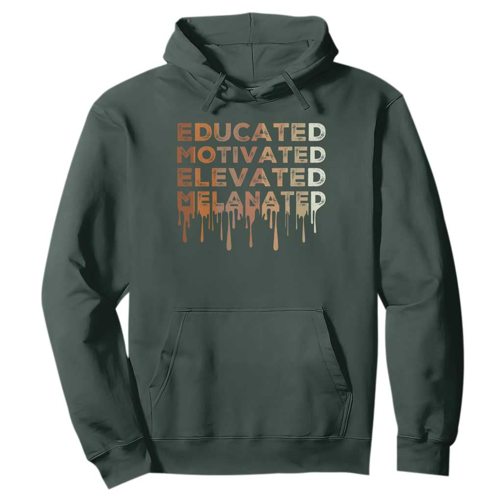 Educated Motivated Elevated Melanated Hoodie Black Pride Melanin African American Month