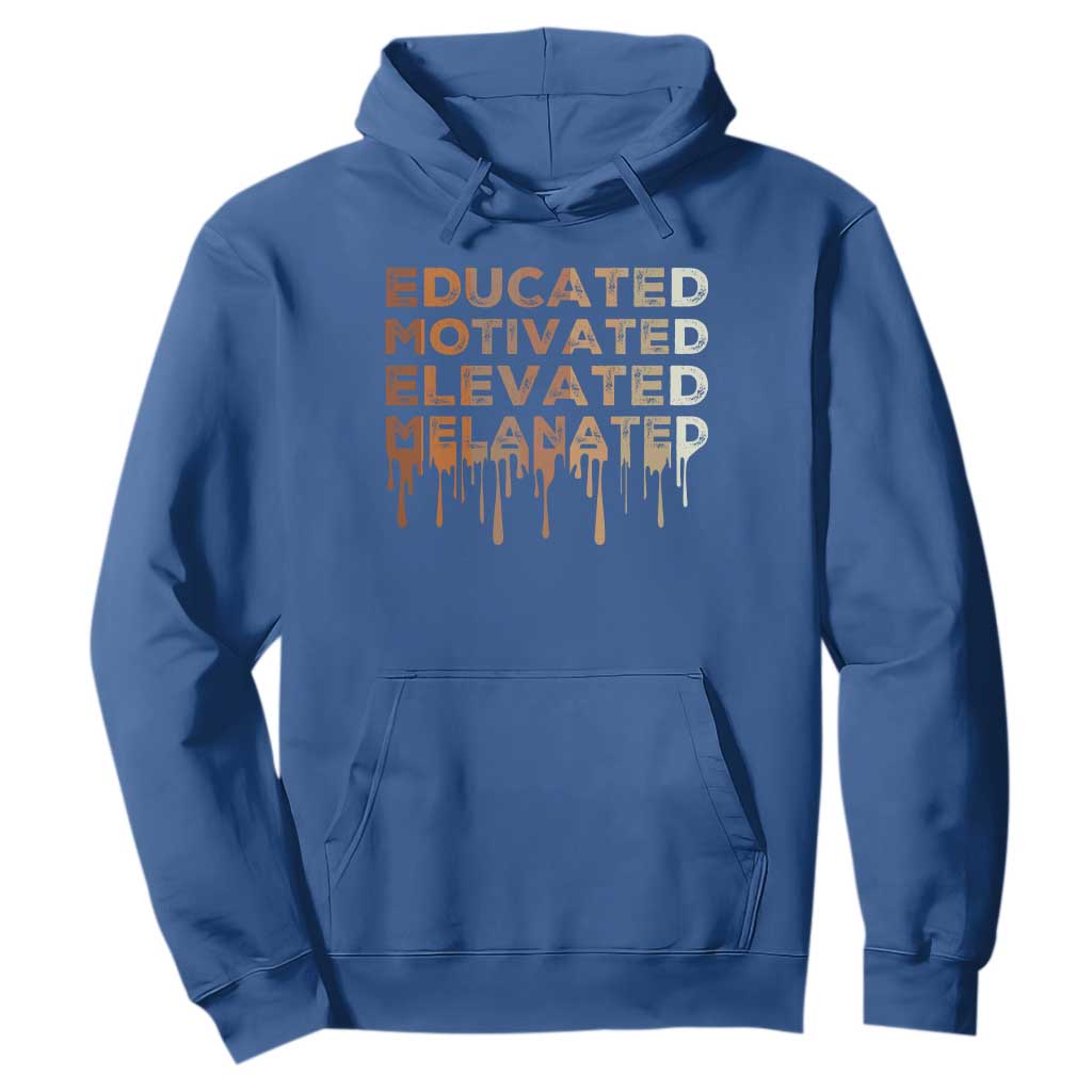 Educated Motivated Elevated Melanated Hoodie Black Pride Melanin African American Month