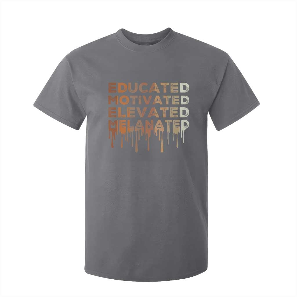 Educated Motivated Elevated Melanated T Shirt For Kid Black Pride Melanin African American Month