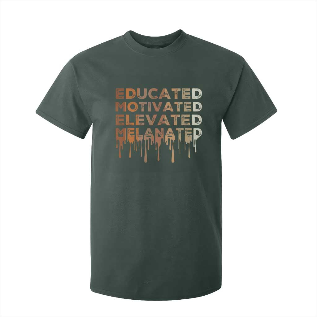 Educated Motivated Elevated Melanated T Shirt For Kid Black Pride Melanin African American Month