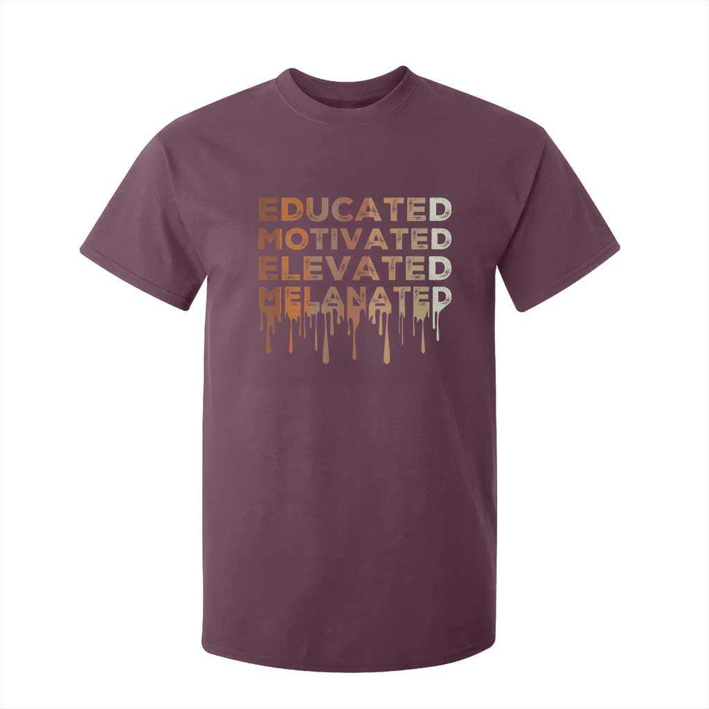 Educated Motivated Elevated Melanated T Shirt For Kid Black Pride Melanin African American Month