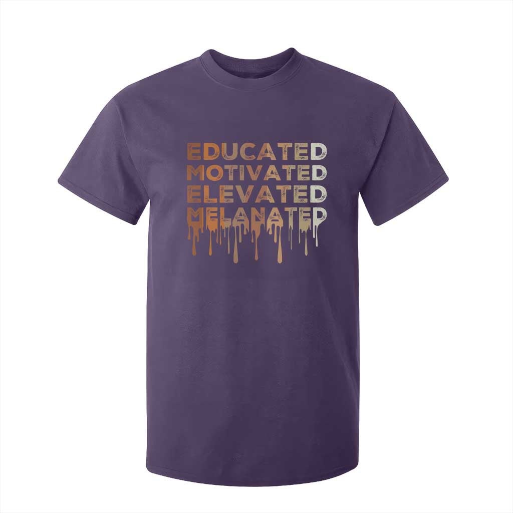 Educated Motivated Elevated Melanated T Shirt For Kid Black Pride Melanin African American Month